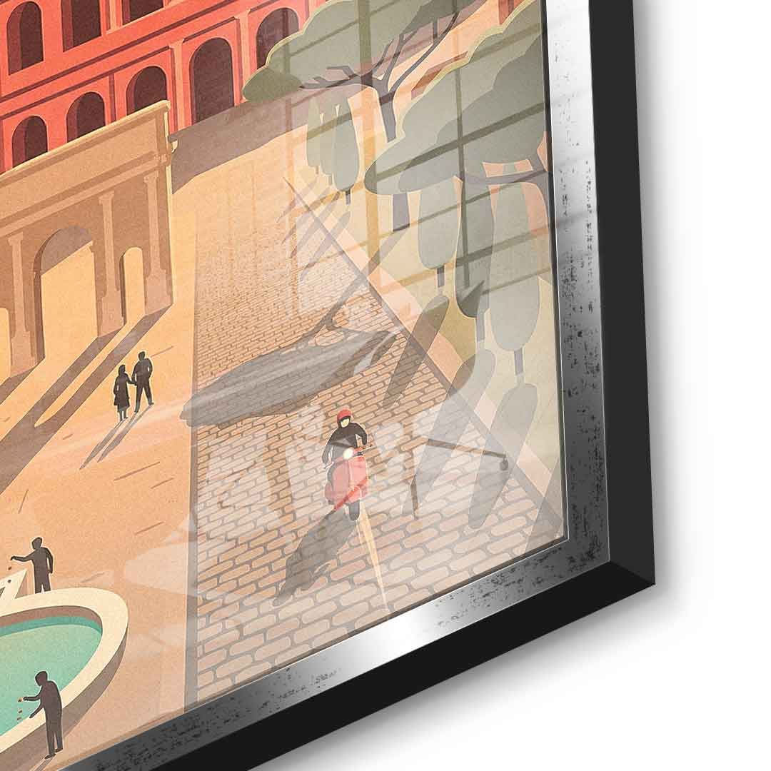 DOTCOMCANVAS Rome Acrylglasbild Vorderansicht mit silbernem Rahmen