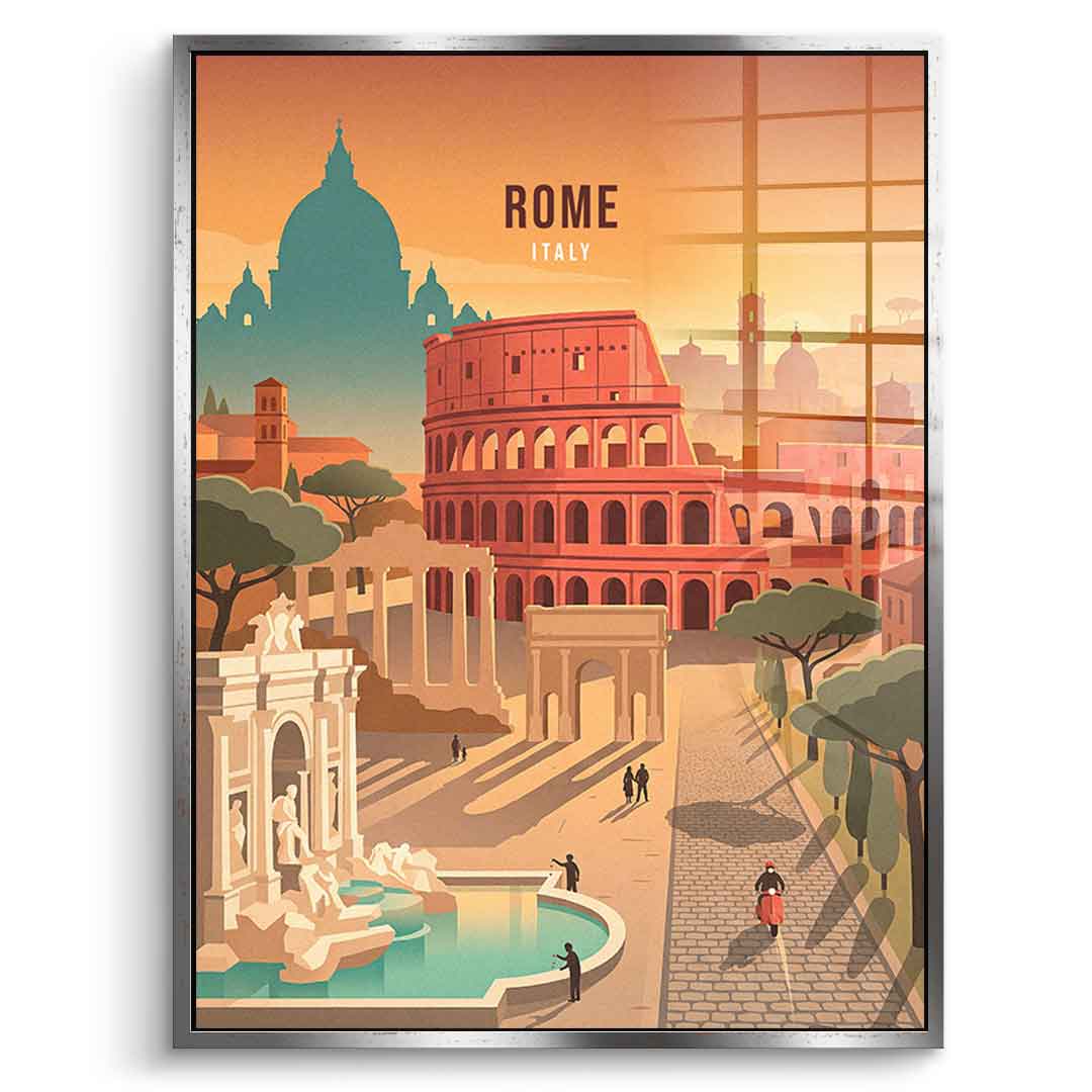 DOTCOMCANVAS Rome Acrylglasbild Seitenansicht silber