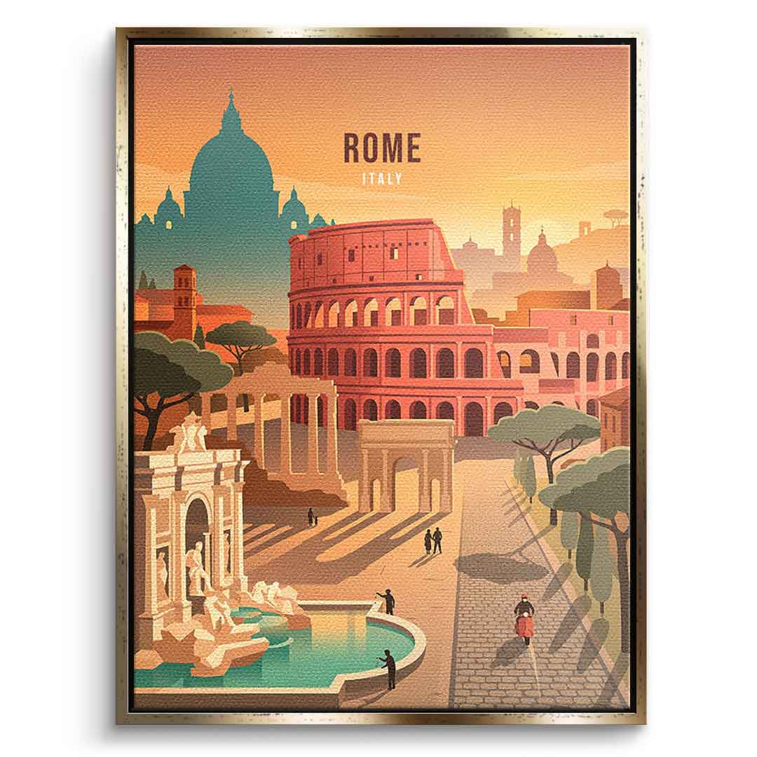 DOTCOMCANVAS Rome Leinwandbild Seitenansicht silber