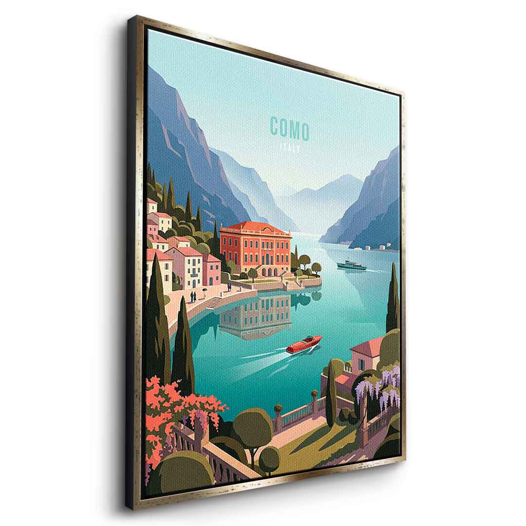 DOTCOMCANVAS Como Leinwandbild Seitenansicht gold
