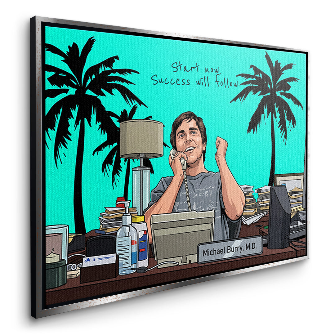 DOTCOMCANVAS Success will follow Leinwandbild Seitenansicht silberner Rahmen
