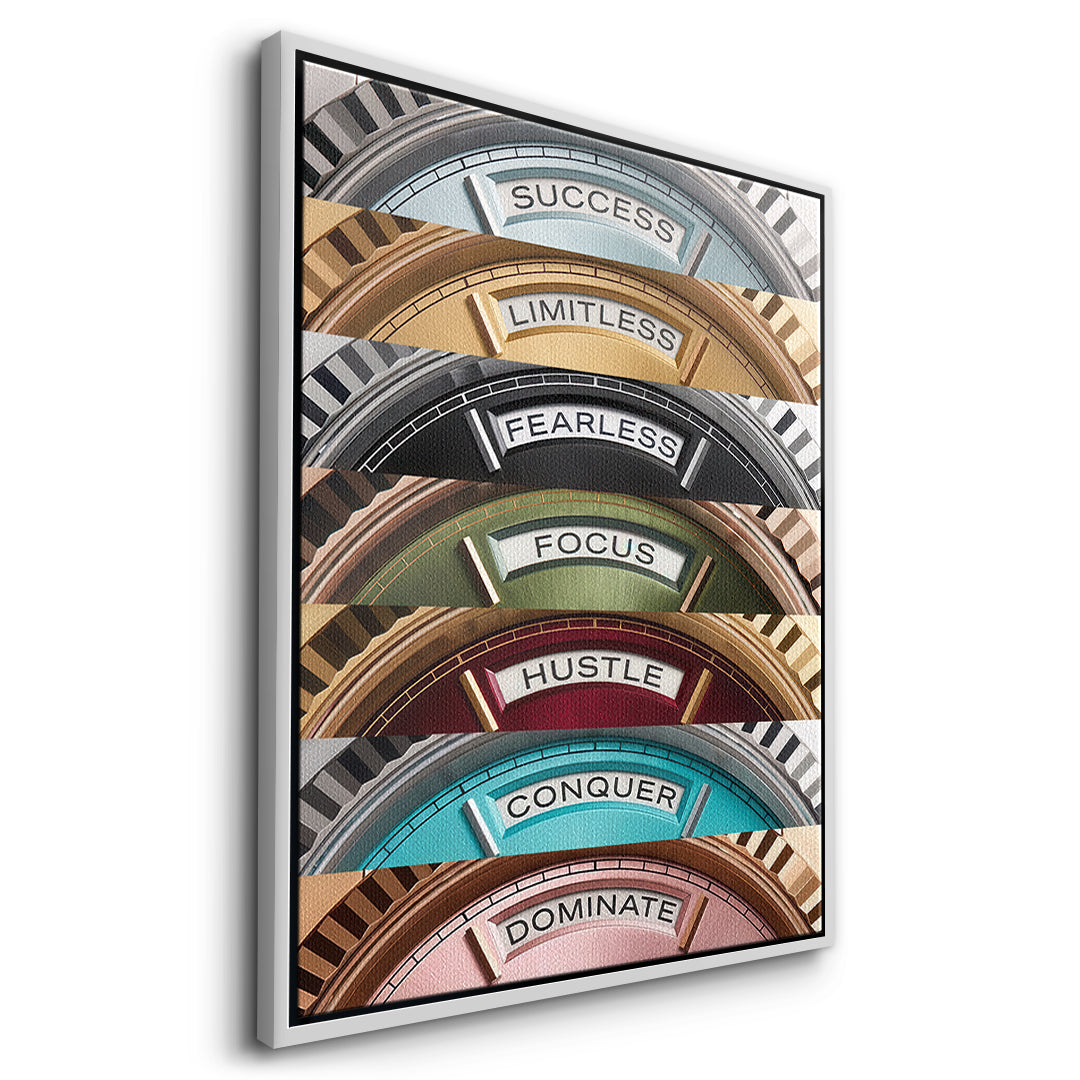 DOTCOMCANVAS Motivation Rolexs Leinwandbild Seitenansicht weißer Rahmen