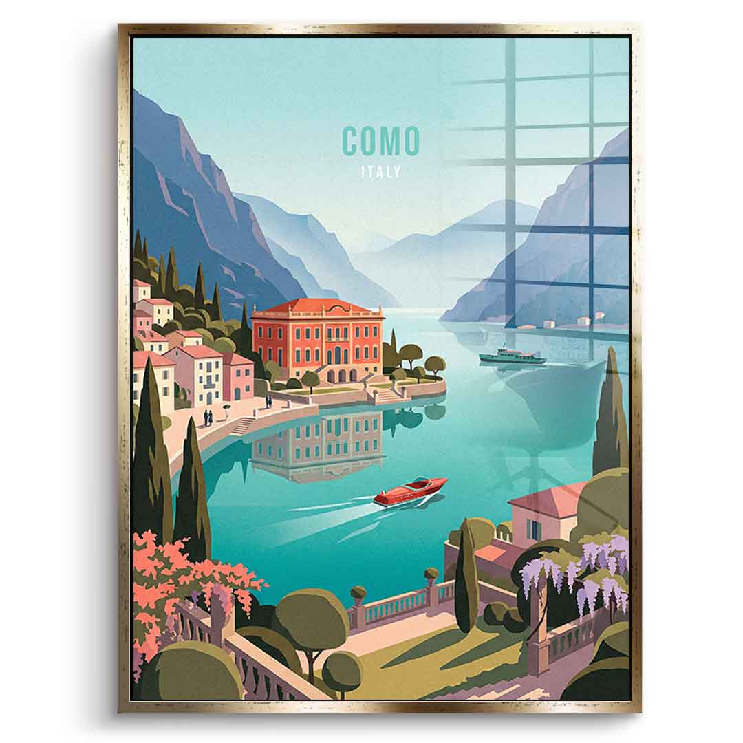 DOTCOMCANVAS Como Acrylglasbild Seitenansicht schwarz