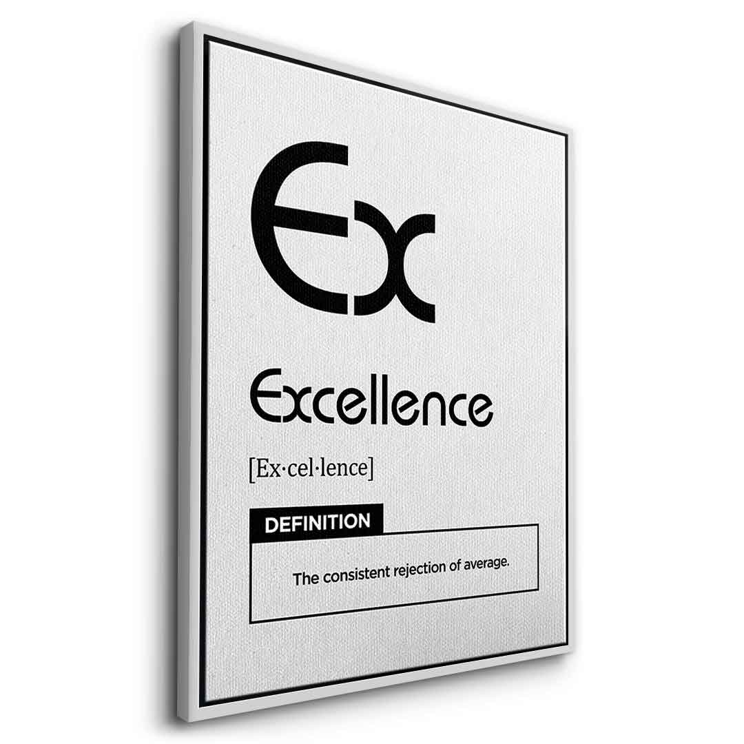 DOTCOMCANVAS® Excellence (Ex) Leinwandbild Version Weiß – Seitenansicht Silber