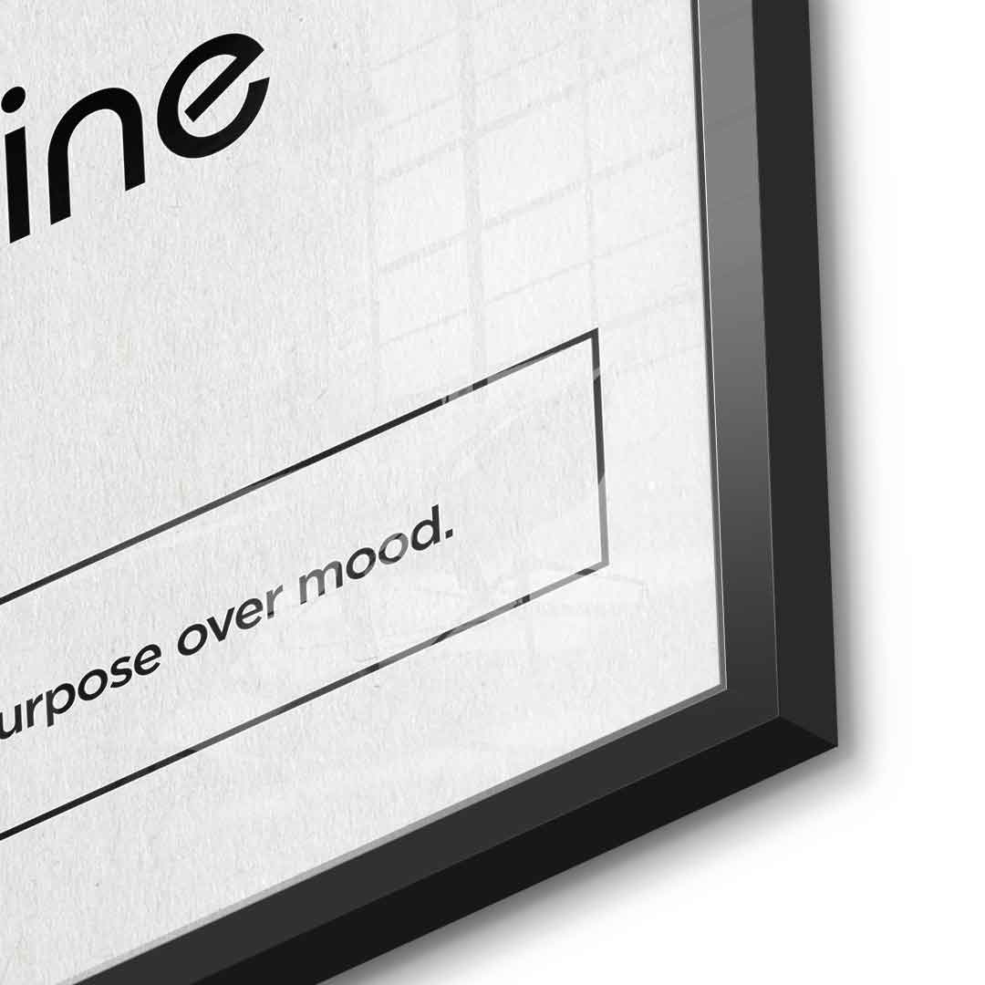 DOTCOMCANVAS® Discipline (Di) Acrylglasbild Version Weiß – Detailansicht
