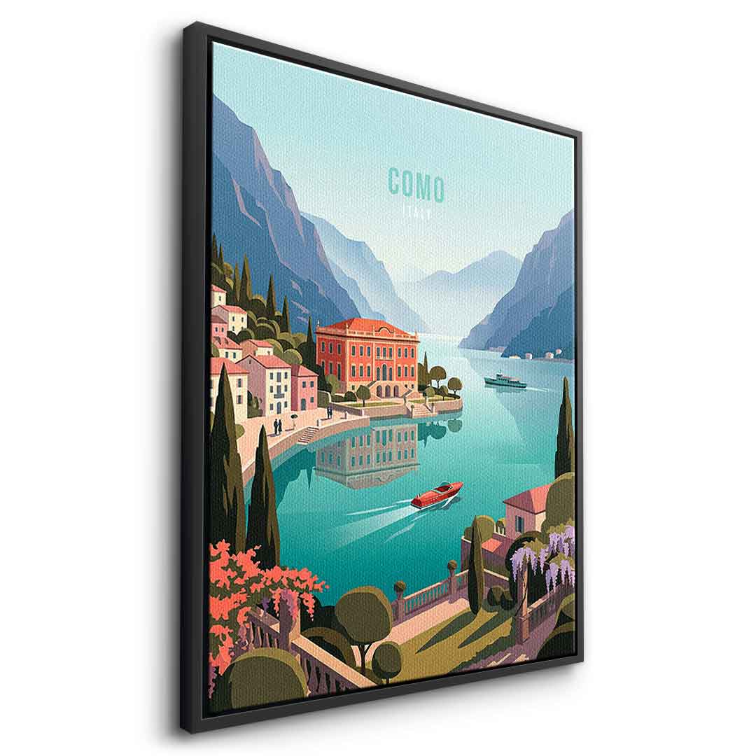 DOTCOMCANVAS Como Leinwandbild Seitenansicht schwarz