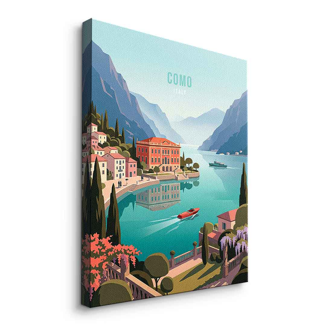 DOTCOMCANVAS Como Leinwandbild Seitenansicht ohne Rahmen
