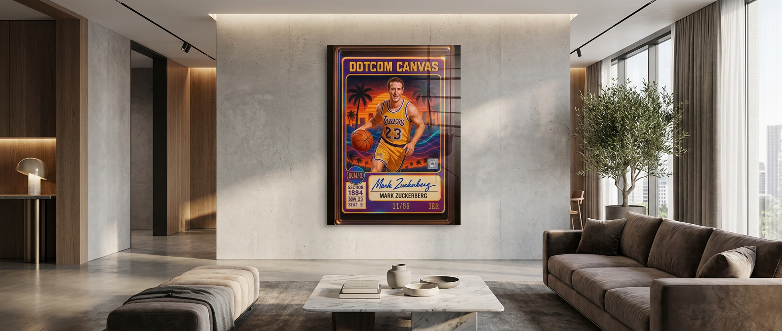Mark Zuckerberg Basketball Card Banner