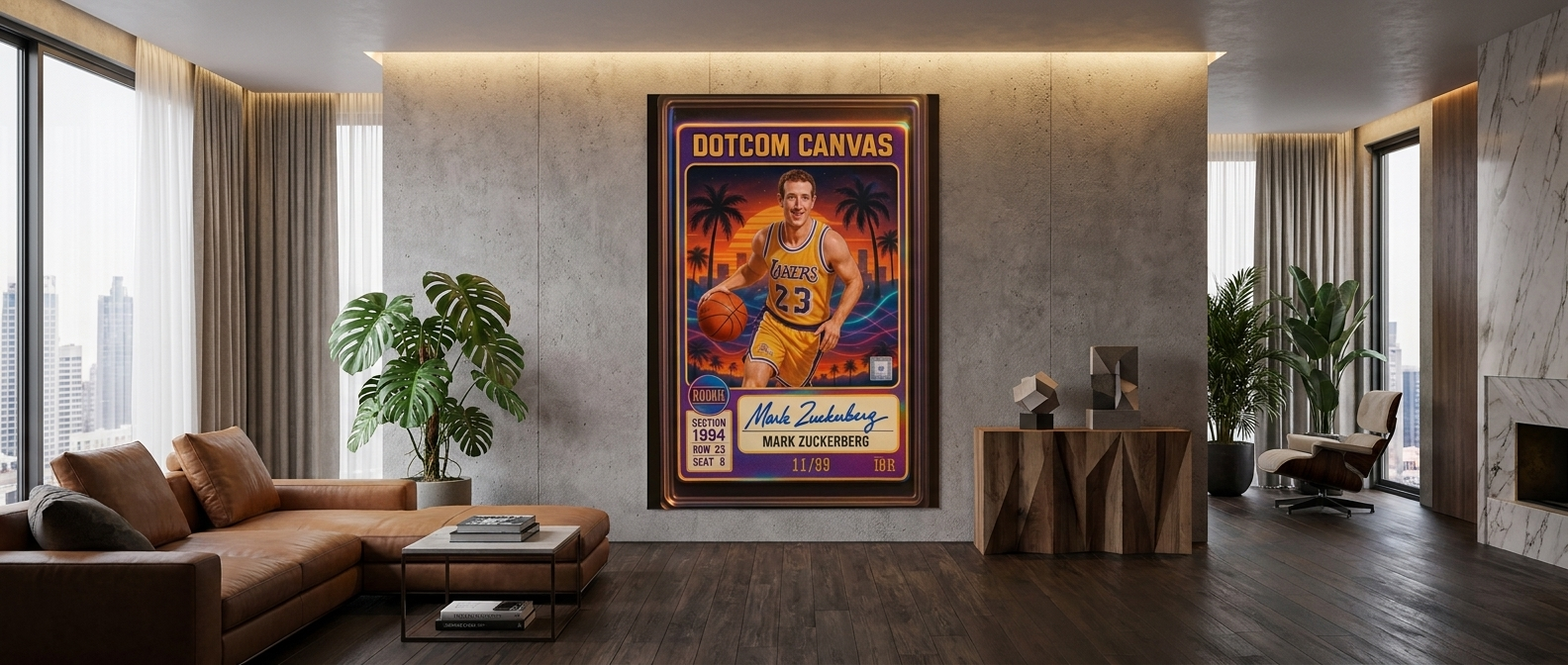 Mark Zuckerberg Basketball Card Banner