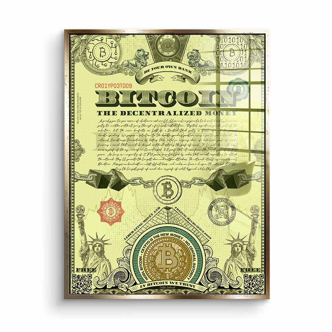 Bitcoin is the New Money - Acrylglas