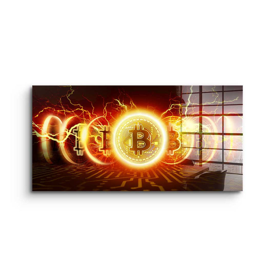 Bitcoin Fire Explosion - Acrylic Glass
