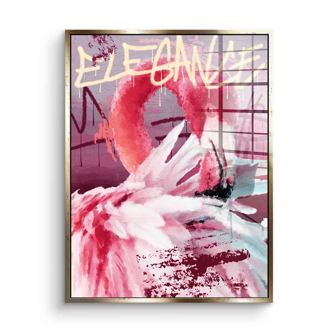 Flamingo Elegance - Acrylglas