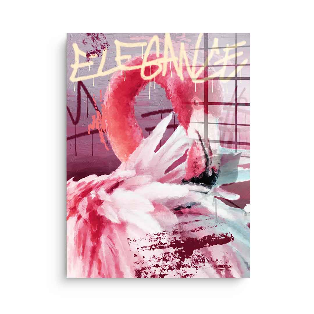 Flamingo Elegance - Acrylglas