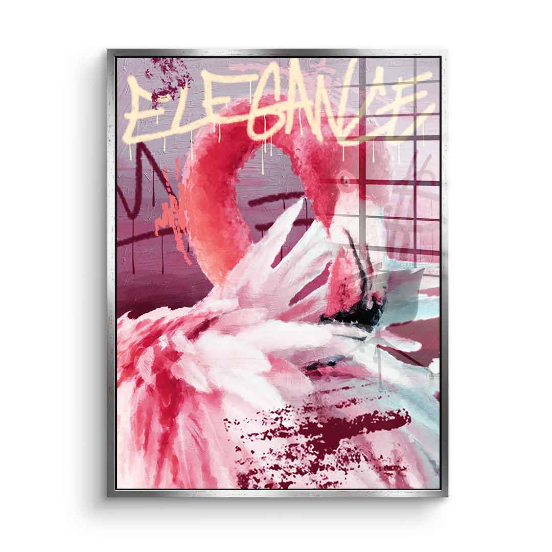 Flamingo Elegance - Acrylglas