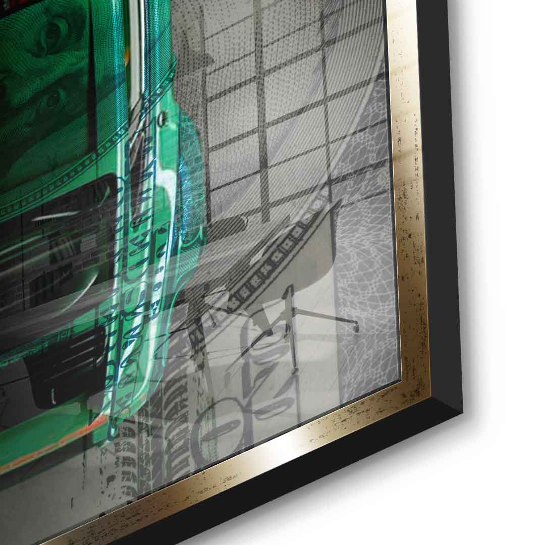 Green Dollar Car - szkło akrylowe