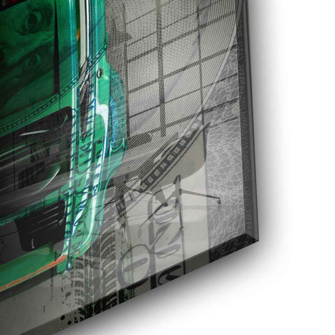 Green Dollar Car - szkło akrylowe