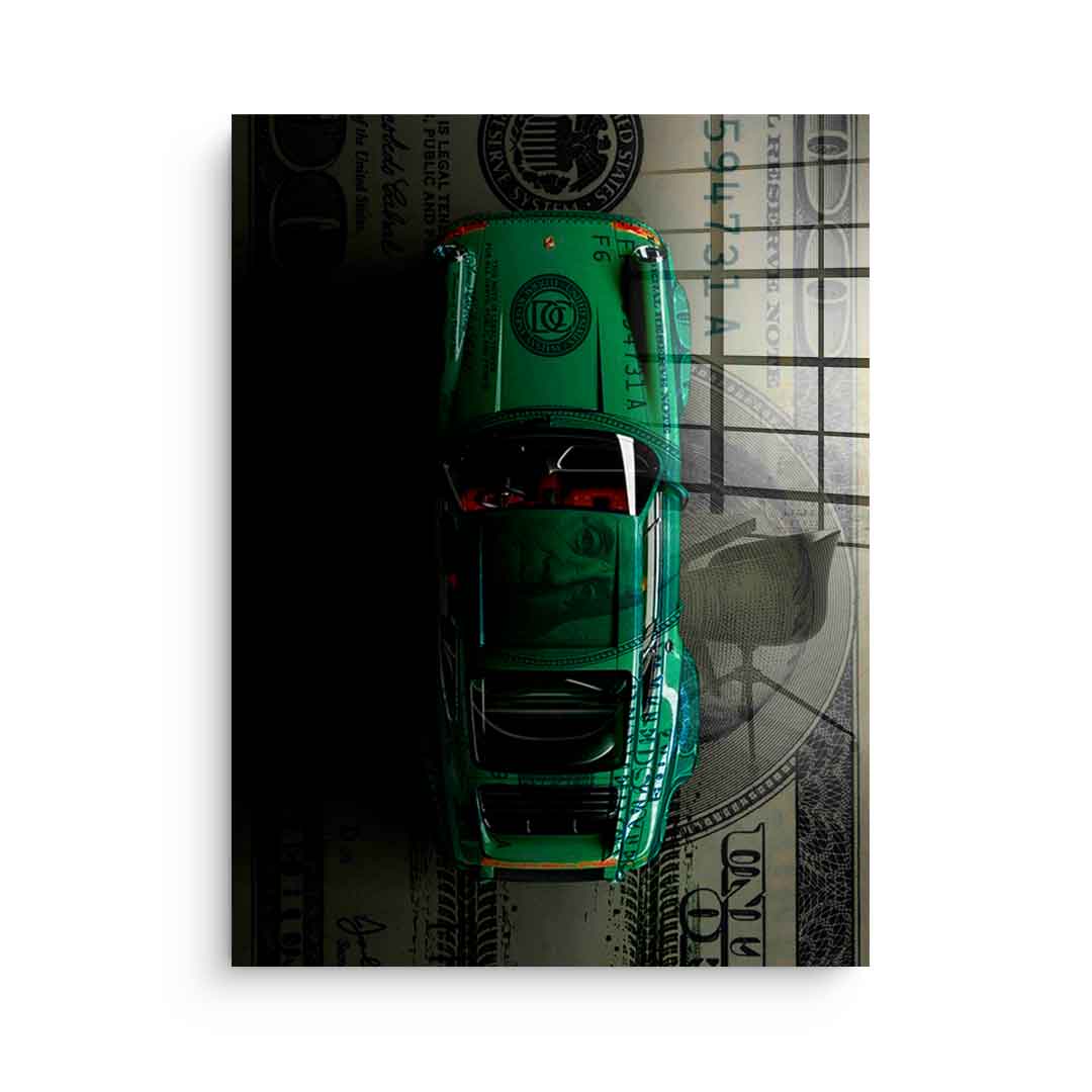 Green Dollar Car - szkło akrylowe