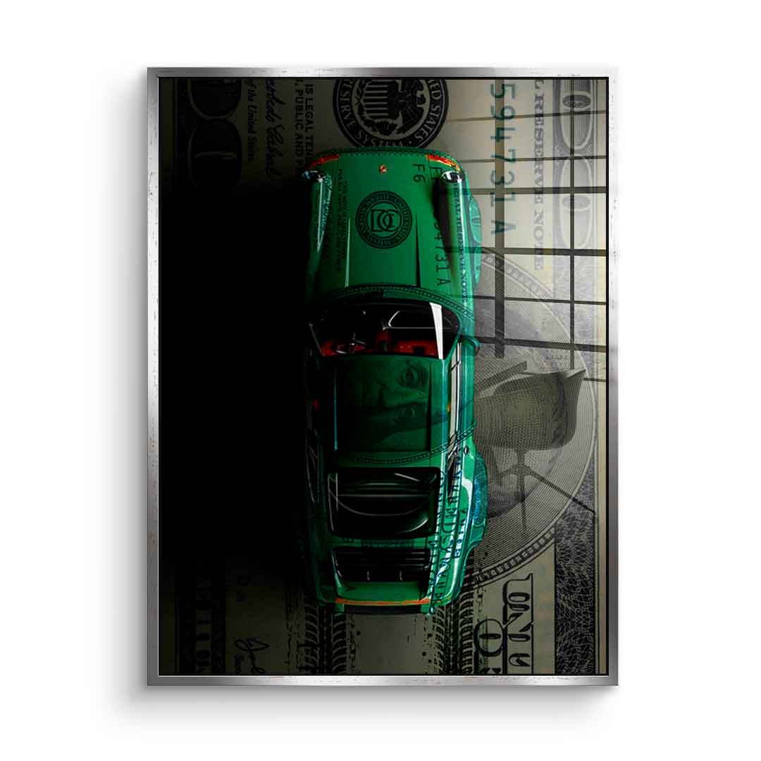 Green Dollar Car - szkło akrylowe