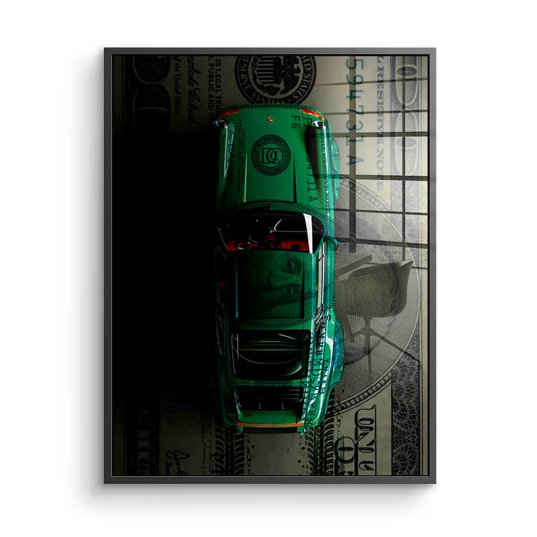 Green Dollar Car - szkło akrylowe