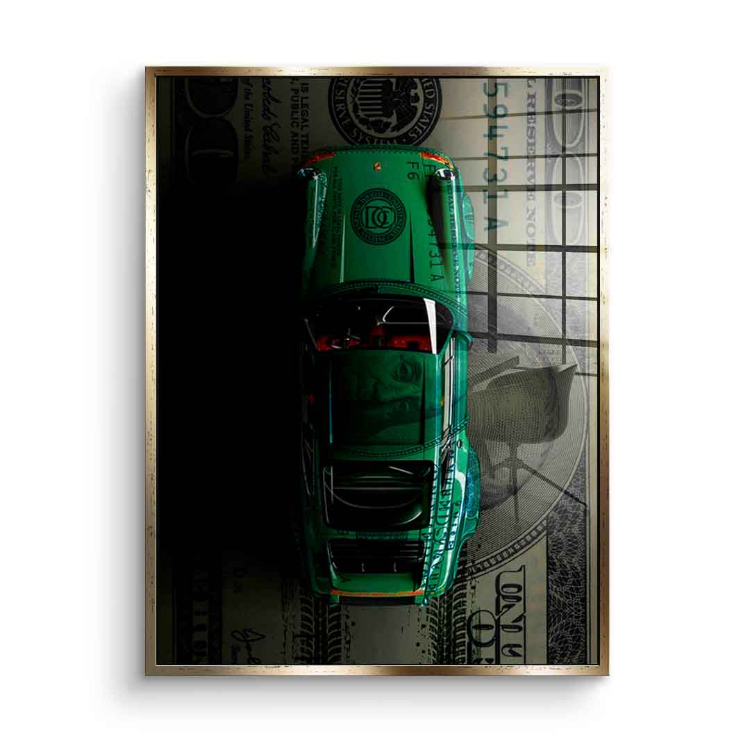 Green Dollar Car - szkło akrylowe