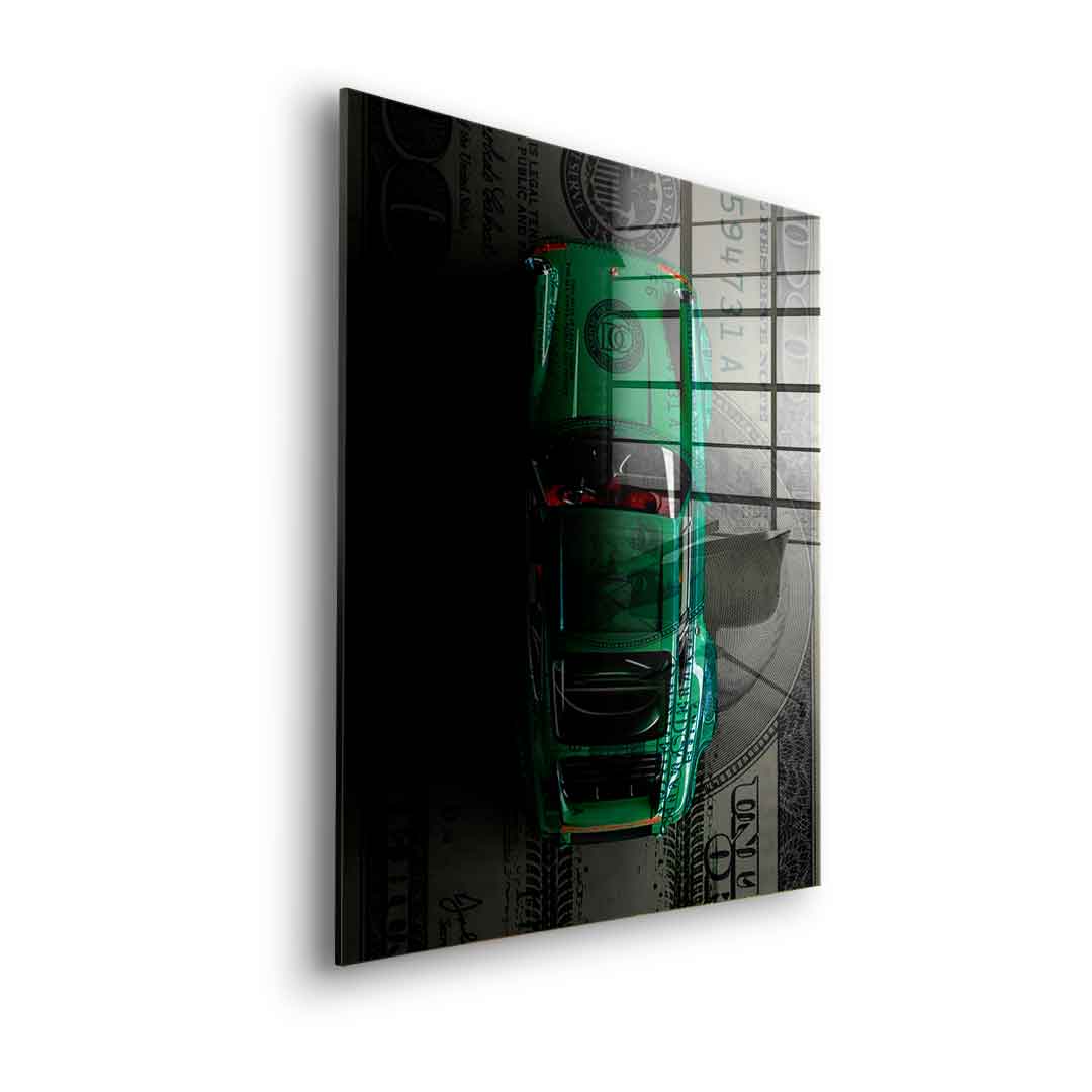 Green Dollar Car - szkło akrylowe