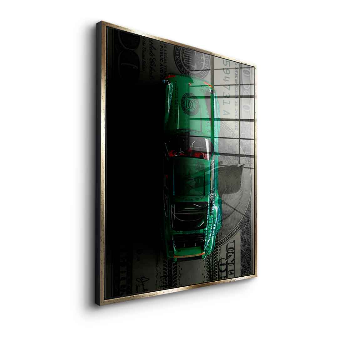Green Dollar Car - szkło akrylowe
