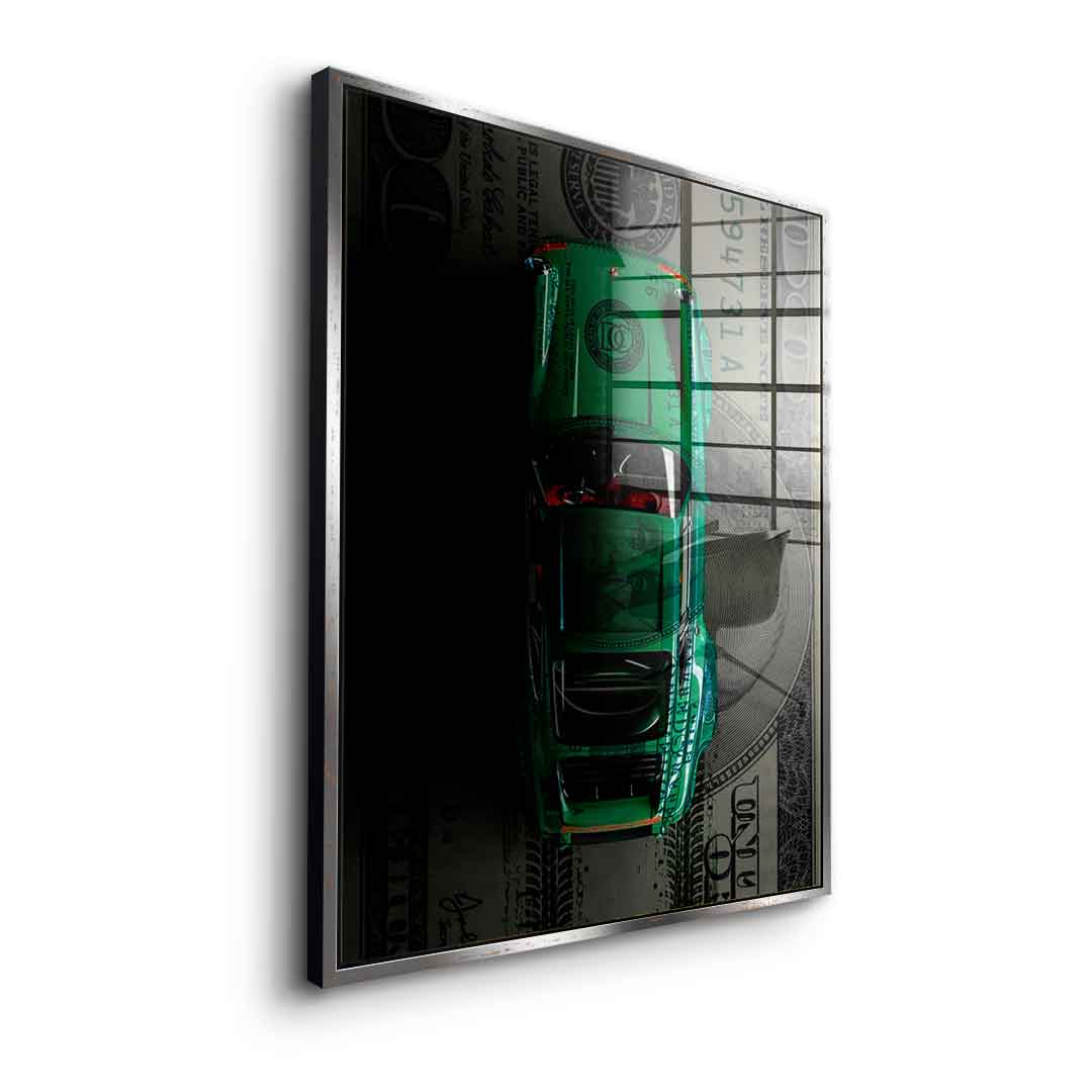 Green Dollar Car - szkło akrylowe