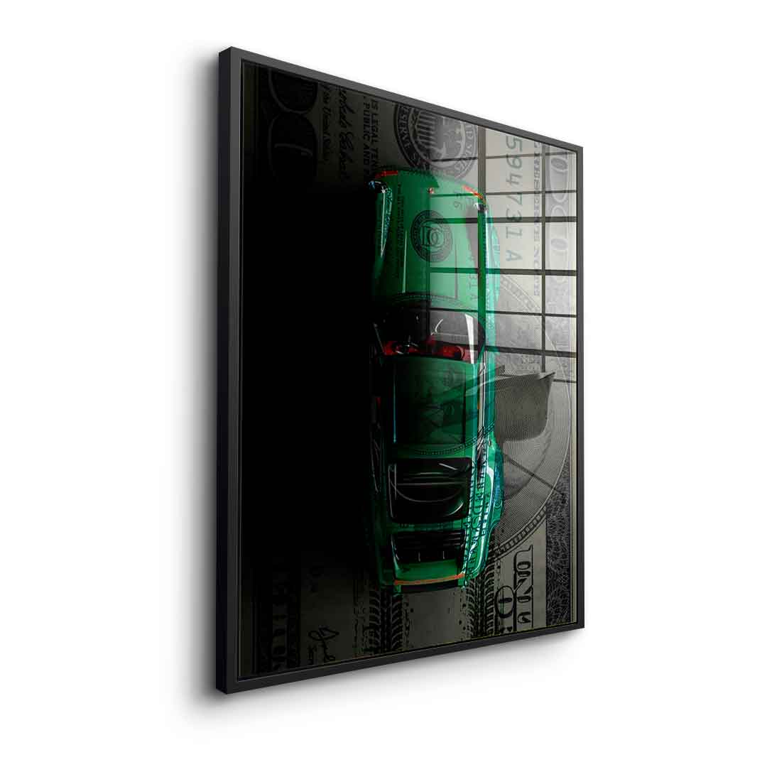 Green Dollar Car - szkło akrylowe