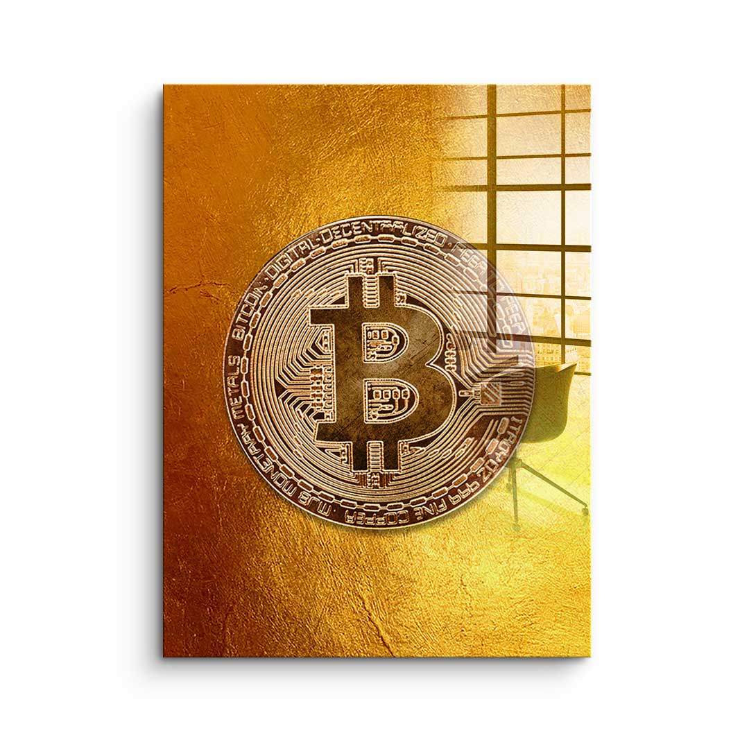 Golden Bitcoin - Acrylglas