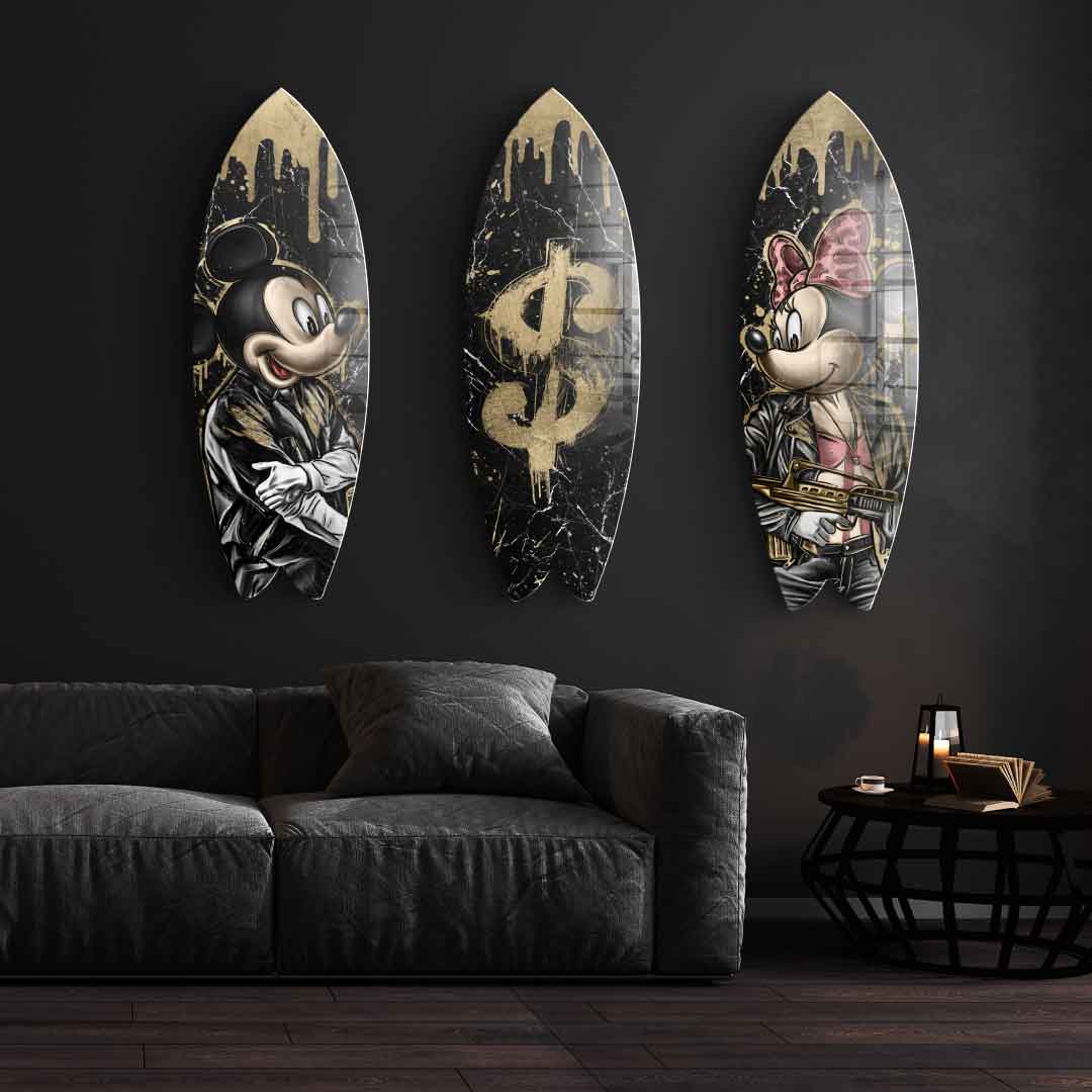 Surfboard Gangster Queen - Blattgold