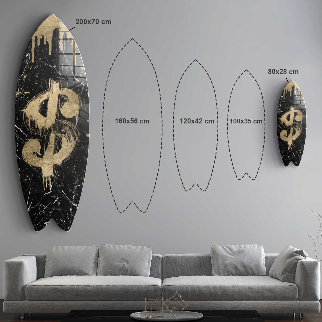 Surfboard Gangster Sign - Blattgold