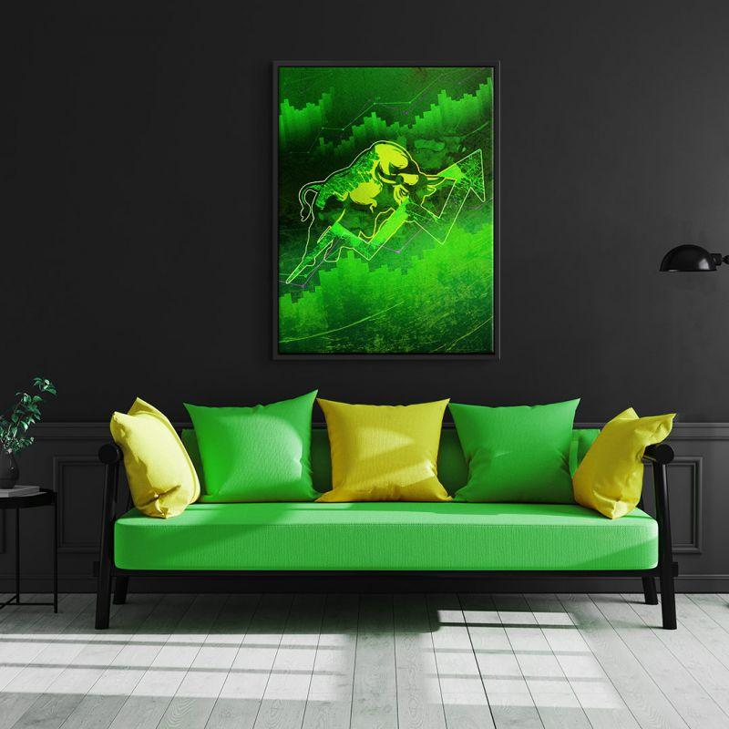 Wandbild Börse Daytrader Forex Trading büro office Dekoration grün Green Power