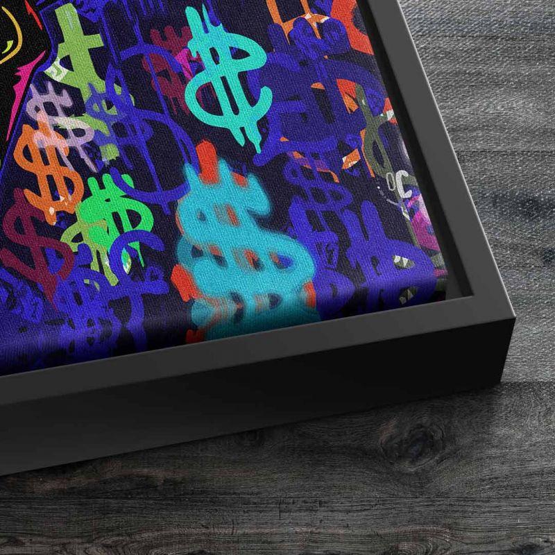 Wandbild Börsen Bulle Bunt Neon Trade