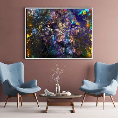 Wandbild Löwe Geldscheine Bunt König des geldes