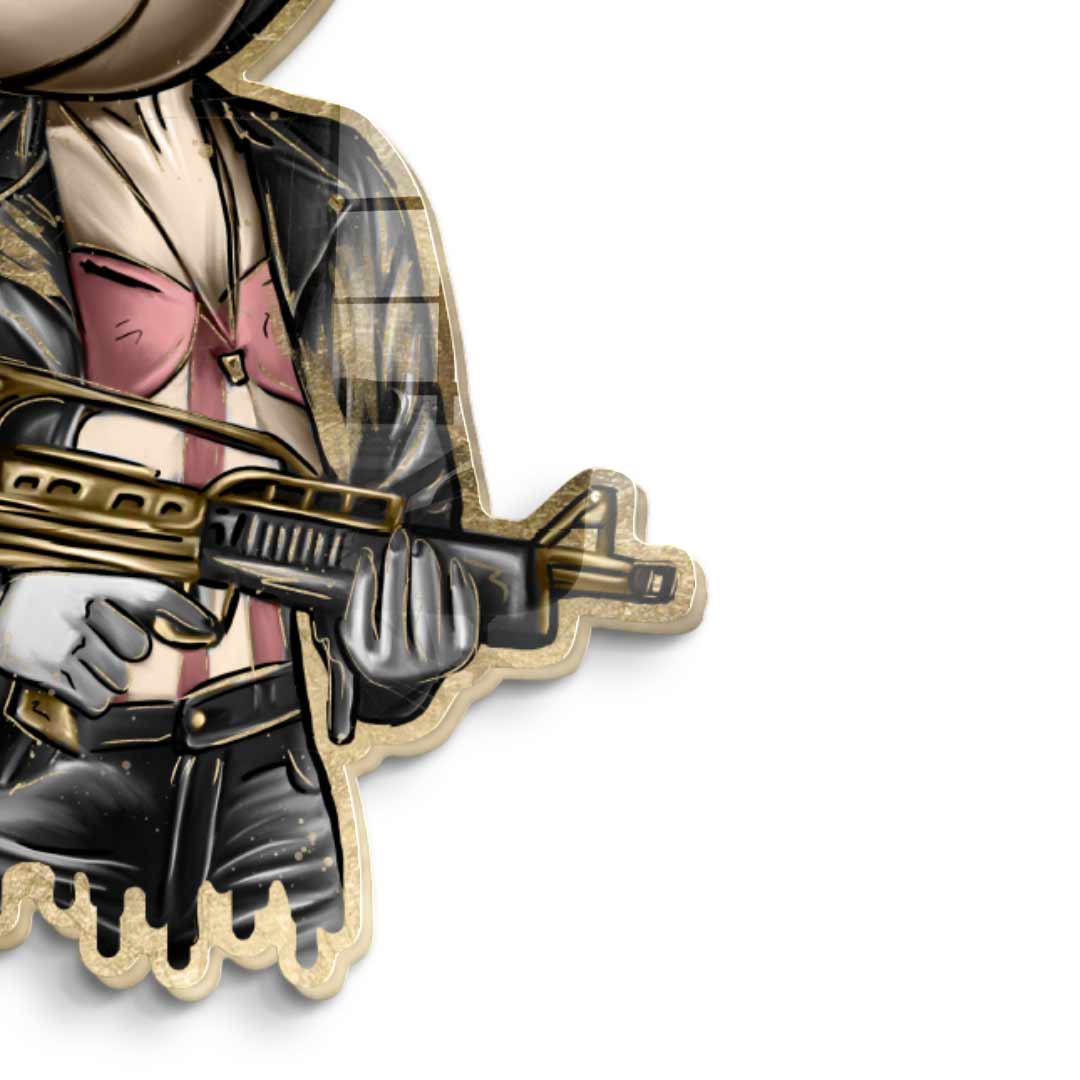 Wandskulptur Gangster Queen - Blattgold